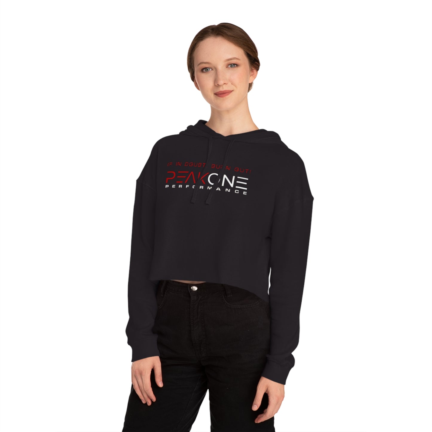 If In Doubt Printed Women’s Cropped Hooded Sweatshirt